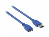 USB 3.0 USB A male - USB micro B male kabel 3,00 m blauw