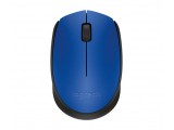 Logitech M171, RF Wireless+USB, Batterijen, Kantoor, Optisch, Ambidextrous, Zwart, Blauw