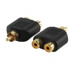 adapter-plug-rca-stekker-2x-rca-kontra-stekker-met-vergulde-kontakten