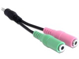 Delock Audio Adapter 3.5 mm 4pins -> 2x 3.5 mm