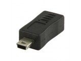 USB 2.0 USB Mini 5-pin mannelijk - USB Micro B vrouwelijk adapter zwart