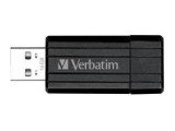 Verbatim PinStripe USB Drive 16GB - Black, 16 GB, USB 2.0, 10 MB/s, Zwart, 21 mm, 54 mm