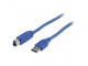 USB 3.0 USB A male - USB B male kabel 5,00 m blauw