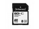 Intenso 8GB SDHC, 8 GB, Secure Digital High-Capacity (SDHC), 20 MB/s, Zwart, 2,4 cm, 3,2 cm