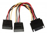 SATA 15 Pin Male to 2 SATA Splitter Female Power Cable
