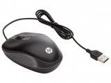 HP USB Travel Mouse, USB, Optisch, Travel, Zwart, Ambidextrous, Kabel