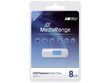 MediaRange MR971, 8 GB, USB 2.0, Slide, Wit