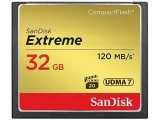 Sandisk 32GB Extreme, 32 GB, CompactFlash (CF), 120 MB/s, Zwart, Goud, Rood, Blister