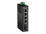 LevelOne IES-0510, IEEE 802.1p, IEEE 802.3, IEEE 802.3az, IEEE 802.3u, IEEE 802.3x, Fast Ethernet (10/100), Zwart, -10 - 60 °C, -25 - 85 °C, 12 - 48