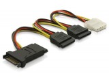 Stroomkabel Delock SATA 15Pin -> 3x SATA 15Pin +1x Molex 4Pin