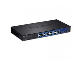 Trendnet TEG-30284, SNMP (v1, v2c, v3), IEEE 802.1D, IEEE 802.1Q, IEEE 802.1p, IEEE 802.1s, IEEE 802.1w, IEEE 802.1x, IEEE 802.3, IEEE 802.3, Managed, Gigabit Ethernet (10/100/1000), 1U, Zwart