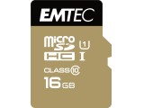 Emtec microSD Class10 Gold+ 16GB flashgeheugen, 16 GB, MicroSDHC, Klasse 10, 85 MB/s, 21 MB/s, Blauw, Goud