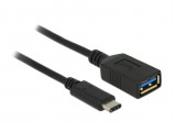 Delock USB 3.1 Gen 1 Type-C naar A Kabel 0.15 Meter - Zwart