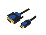 LogiLink HDMI-DVI-Kabel aansl. 18+1pin St/St  2.00m zwart 1.4