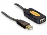USB Verl. Delock A -> A St/Bu 10.00m aktiv zwart