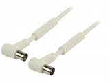 Valueline Coax Cable 100 dB Angled Coax Male - Coax Female 3.00 m White