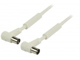 Valueline Coax Cable 120 dB Angled Coax Male - Coax Female 2.00 m White