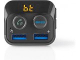 Nedis Car FM Transmitter | Bluetooth® | Bass Boost| MicroSD Card Slot | Hands-Free Calling | 2x USB