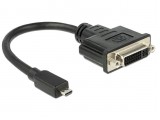 HDMI Adapter Delock micro D -> DVI(24+1) St/Bu zwart