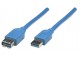Manhattan USB Kabel A -> A St/Bu 2.00m blauw Verl.