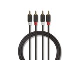 Nedis Stereo Audio Cable | 2x RCA Male | 2x RCA Male | Gold Plated | 1.00