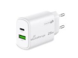MediaRange Lader 25W 2-Port 1x USB-A/1x USB-C GaN, weiÃŸ